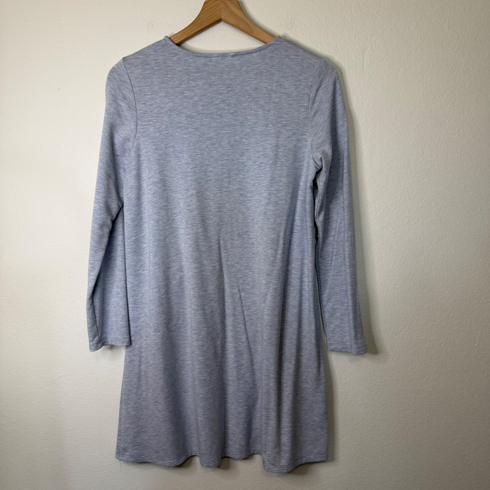 Pure Jill J. Jill - Luxe Tencel Knit Jersey Dress Heathered Baby Blue Petite S - Picture 4 of 8